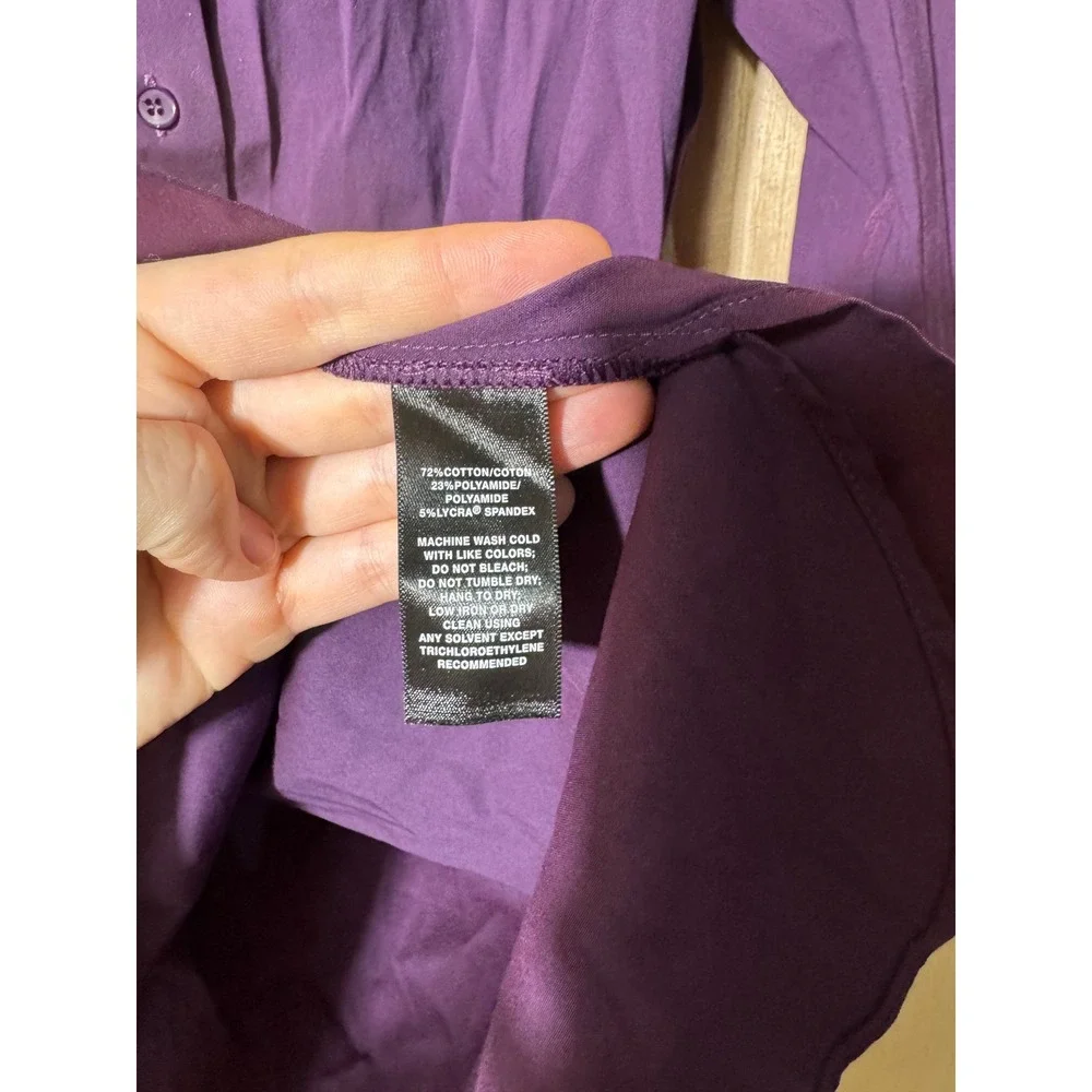 LAFAYETTE 148 NEW YORK Womens Purple Button Down Shirt Long Sleeve Size M‎ - Picture 5 of 7